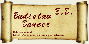 Budislav Dancer vizit kartica